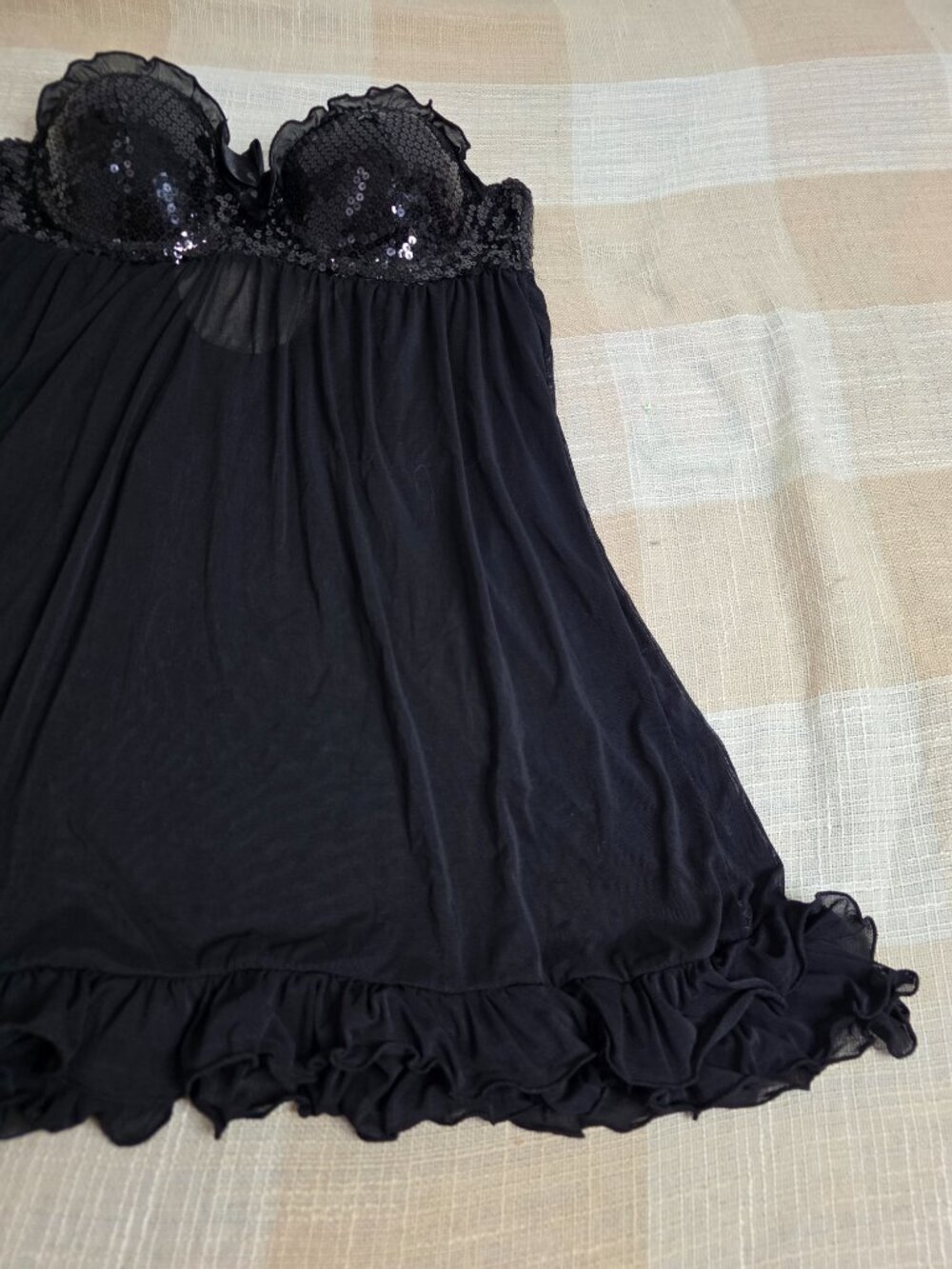Vintage Regency Glam Gothic Alt Sabrina Carpenter Torrid Sequined Babydoll Dress - Picture 11 of 14